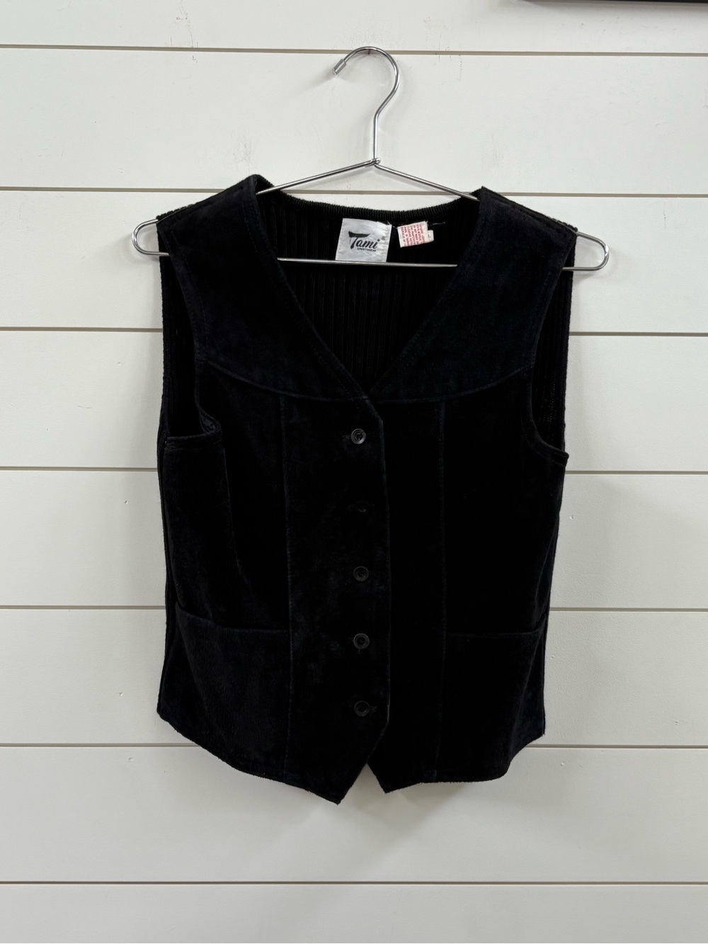 Vintage Tami Sportswear Leather Button-Front Vest
